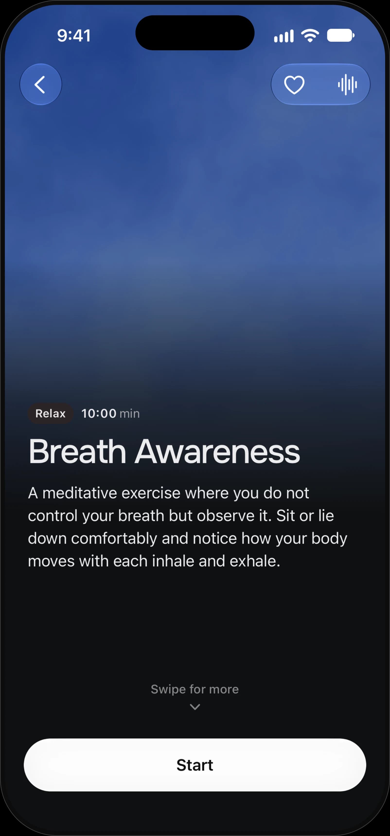 Mindship-App: Meditation „Breath Awareness“