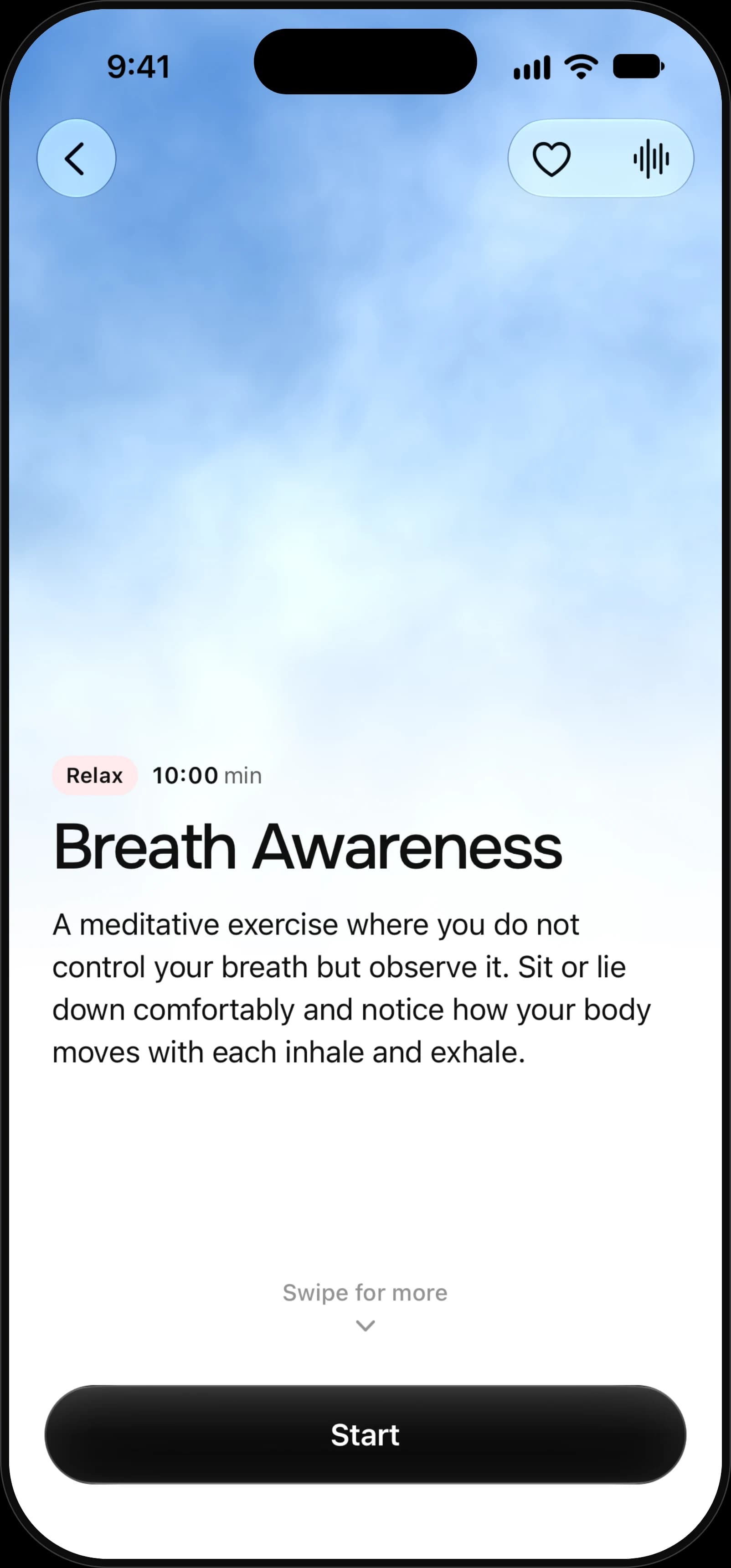 Mindship-App: Meditation „Breath Awareness“
